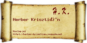 Herber Krisztián névjegykártya